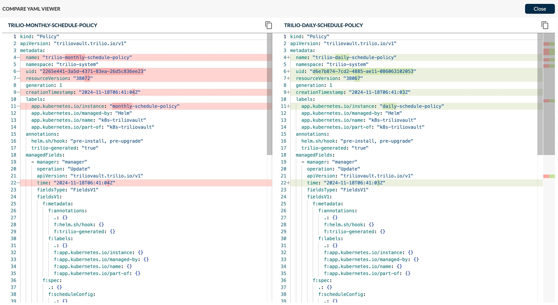 Create Backup options